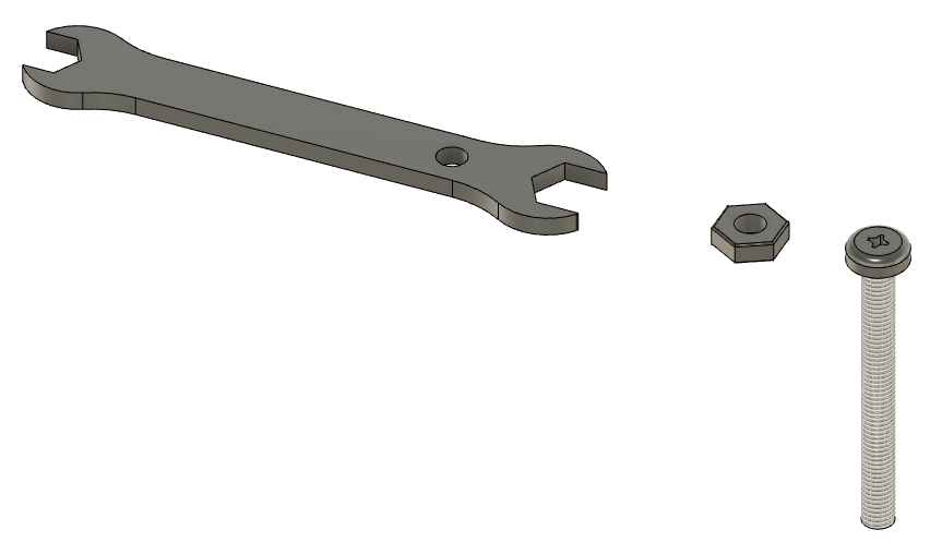model of spanner nut bolt