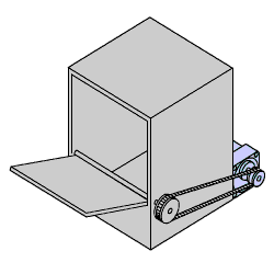 idea for project, box with opening and closing door