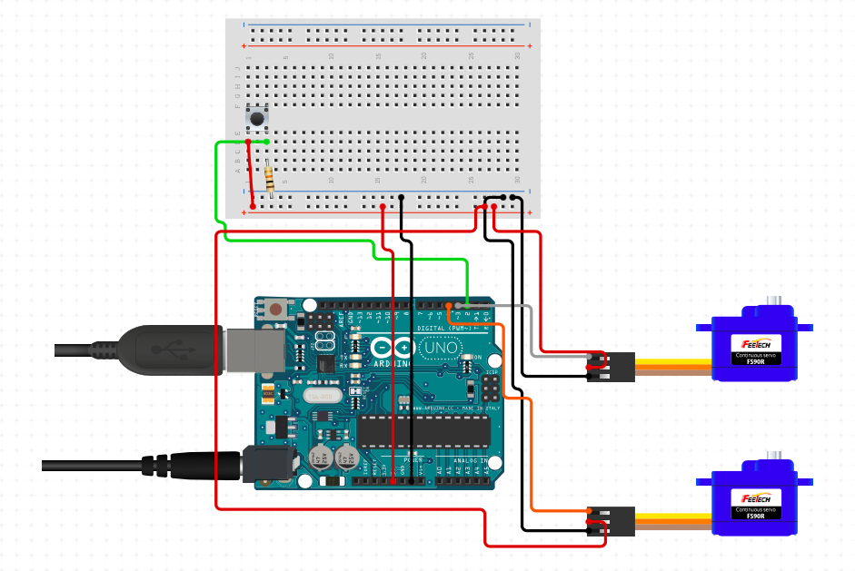 circuit diagram for two servos