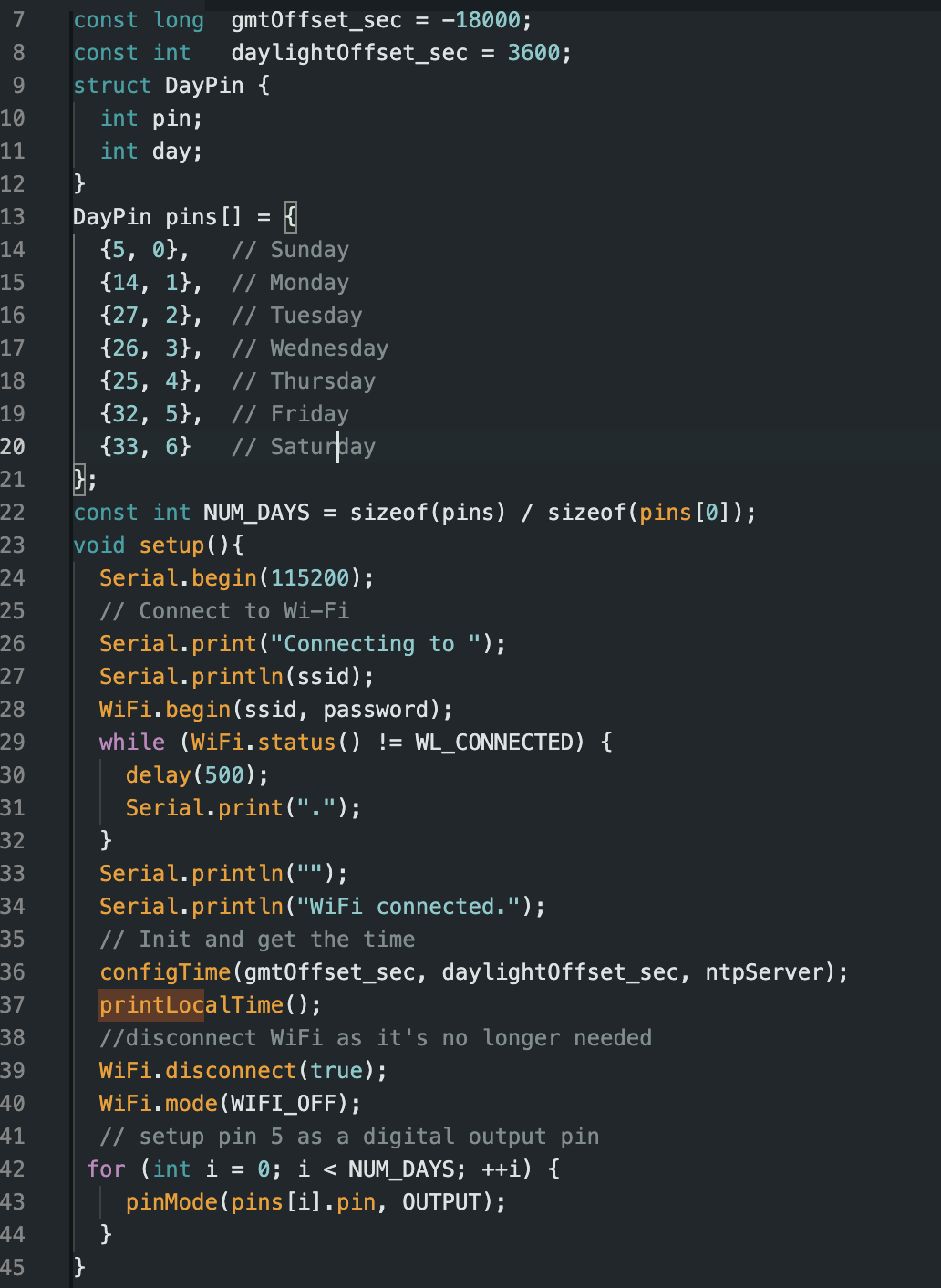arduino code